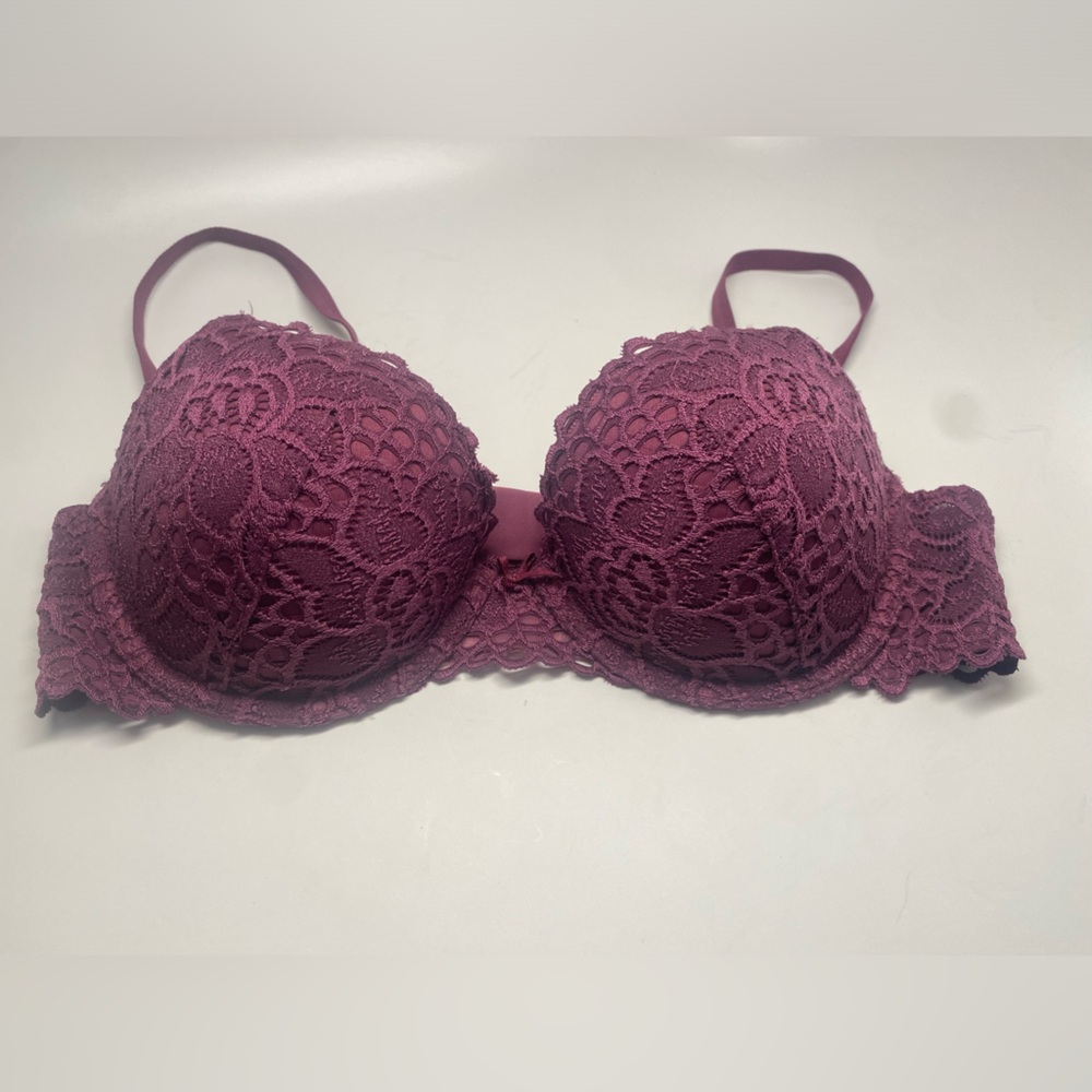 Elegant Lace Underwire Bra - Purple